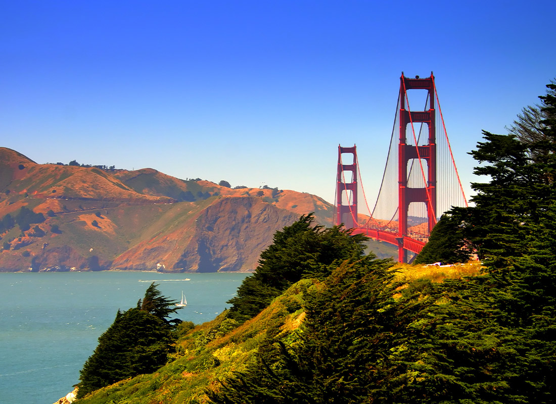 Insurance Solutions - Golden Gate Bridge in San Francisco, California on a Sunny Day